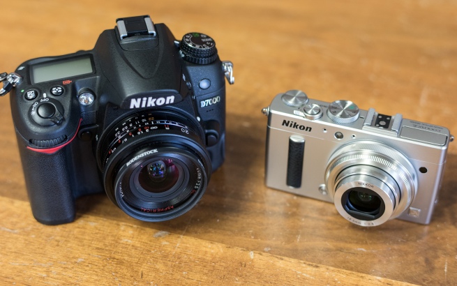 The Coolpix A shares an identical sensor to the Nikon D7000. The built-in 18.5mm lens offers a similar angle of view to this Voigtlander 20mm prime. 